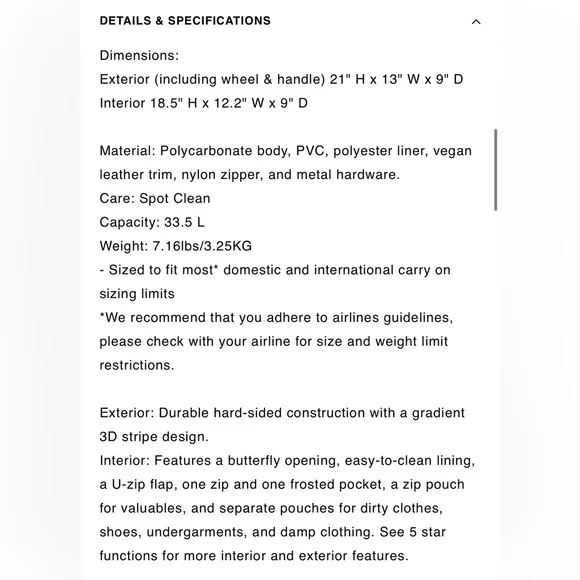 BEIS- small carry-on luggage in Maple. New with tags - Picture 3 of 10